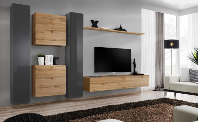Brown living room wall unit designer sideboard modern TV stand living room wall shelf