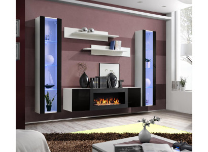 Luxury living room wall unit TV stand sideboard wooden designer living room hanging display cabinet furniture