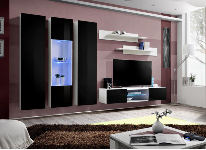 Wall unit white modern style design sideboard TV stand wood wall cabinet new