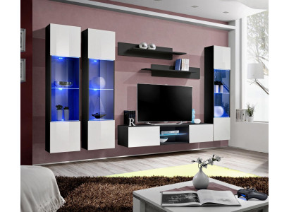 Wall unit complete set hanging display cabinet furniture luxury TV stand sideboard wood
