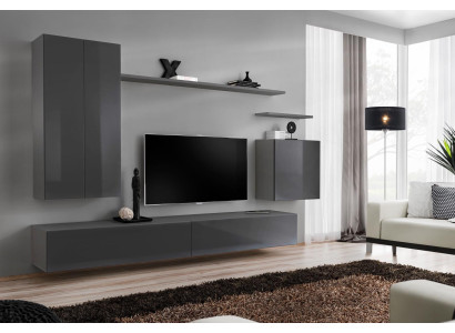 Luxury Grey Wall Unit Modern TV Stand Sideboard Living Room Furniture New