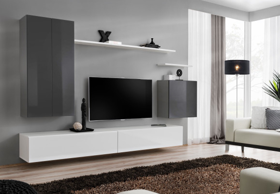 Complete Living Room Wall Unit White TV Stand Living Room Furniture Sideboard Wall Cabinet New