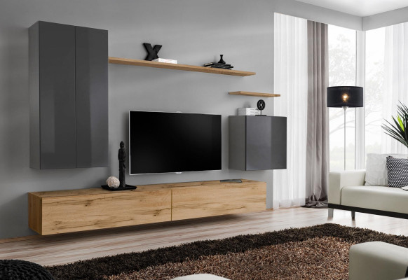 Modern furniture luxury wall unit living room complete set wall cabinet
