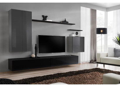Living room wall unit set 6-piece TV stand sideboard luxury living room furniture wall cabinet