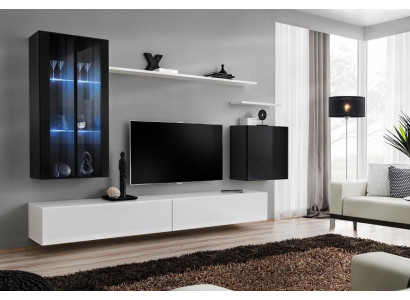Living room complete set 7-piece living room furniture wall unit wood furnishing new
