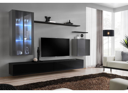 TV furniture set 7-piece. Living room wall TV sideboard display cabinet hanging cabinet design new