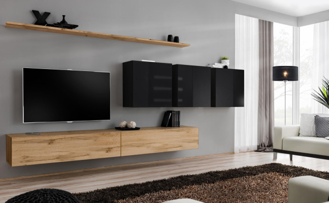 Design living wall brown sideboard TV stand wall cabinet living room furniture complete