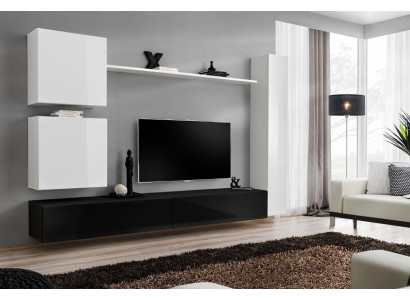 Design living wall sideboard 3x cabinet TV stand set 6-piece wood furniture style designer