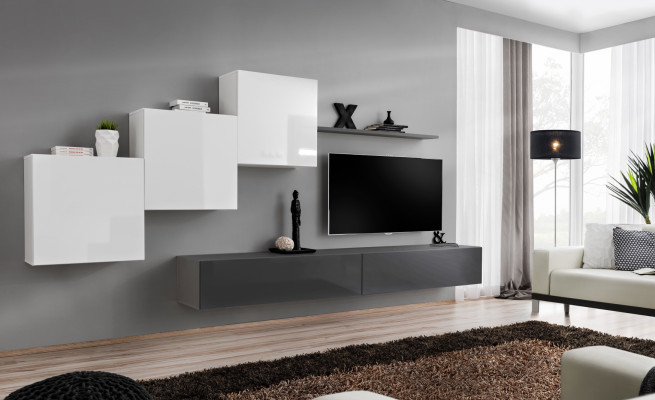 Designer living room wall gray TV stand modern sideboard wall shelf TV stand new