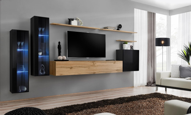 Wall unit brown sideboard wall cabinet designer living room furniture TV stand