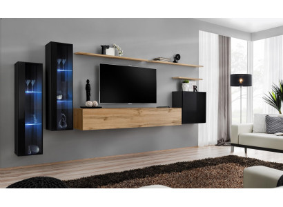 Wall unit brown sideboard wall cabinet designer living room furniture TV stand