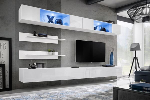 Complete living room wall modern wood furniture design living room furnishings shelves
