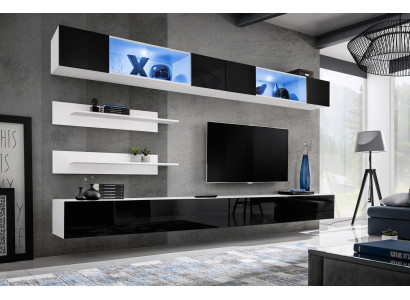 Living Room Set 6 pcs Luxury Wall Unit Wall Cabinet 2x TV Stands Design Furniture