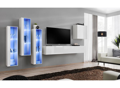 White Full Design Living Wall Sideboard 4x Cabinet RTV Lowboard TV Stand