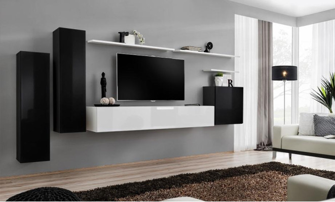 Wall unit set 7-piece TV stand luxury designer sideboard living room wall shelf new