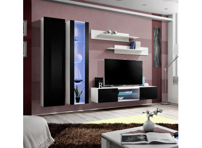 Luxury Complete 5-piece Designer Living Wall Modern Hanging Display Cabinet TV Stand