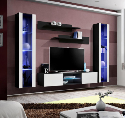 Living room furniture designer wall unit hanging display cabinet V-stand new furniture