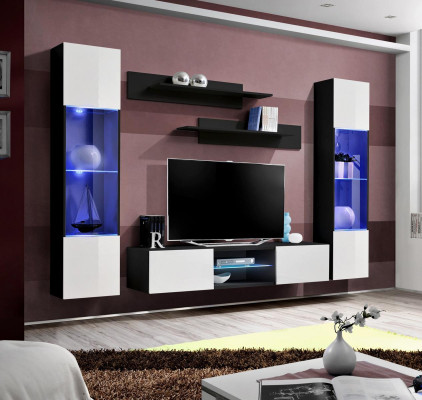 Wall unit hanging display cabinet wall shelves complete designer luxury TV stand new
