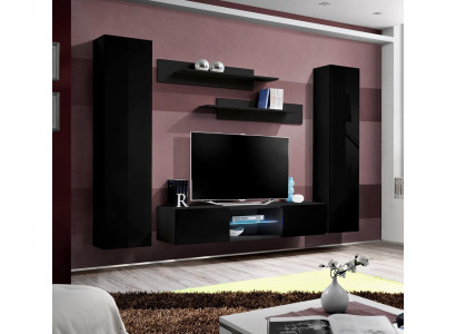 Living room complete wall unit wall cabinet TV stand wooden designer wall shelf