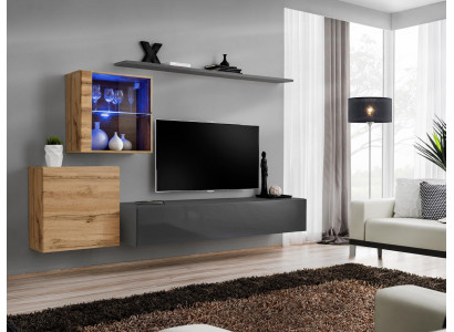 Wall Shelf Complete Set Designer Living Room Furniture Luxury Furniture Wood Decor