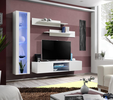 White wall unit wall shelves luxury hanging display designer furniture modern interior decoration