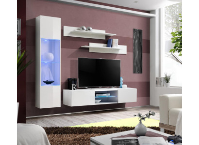 Designer living room white furnishing luxury wall unit complete set hanging display cabinet