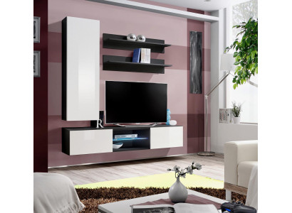 Living room furniture set 4-piece. Wall unit, wall cabinet design, modern cabinet wall shelves