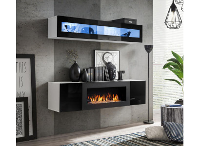 Black Hanging Cabinet Wooden Furniture High Gloss Sideboard Designer Complete Living Room Wall