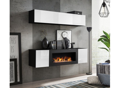 Sideboard with fireplace cabinet wall cabinet living room furniture high-gloss furnishings.