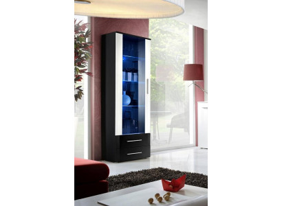 Designer living room furniture wood display cabinets glass shelf black decor