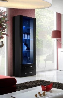 Display Cabinet Black Living Room Furniture Modern Designer Style High Gloss Interior