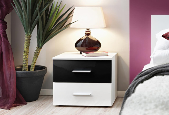 Nightstand White Modern Interior Bedroom Side Table Luxury Wood Furniture