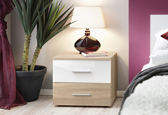 Bedside table beige bedroom designer luxury wooden furniture modern