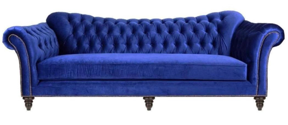 Blue Chesterfield Living Room Modern Design Couches Sofa Designer Furniture Fabric