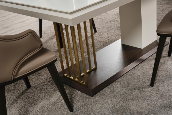 Dining room furniture designer dining table 4x chairs complete suite 5-piece set