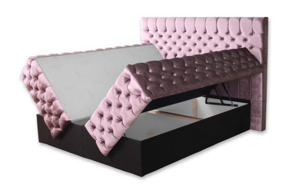 Chesterfield pink double bedroom wooden furniture design elegant upholstery fabric