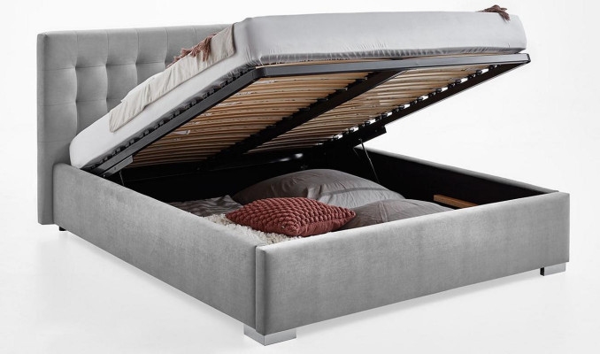 Wooden furniture double gray bedroom design elegant fabric classic furniture