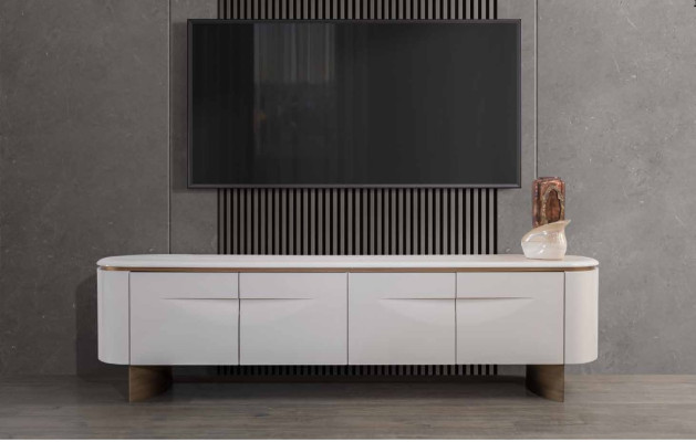 TV stand stylish RTV lowboard living wall sideboard white wood modern design