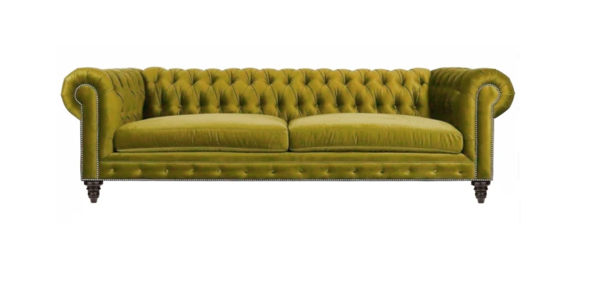 Yellow Living Room Modern Chesterfield Three-Seater Creative Furniture Textile Fabric xxl