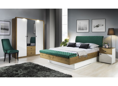 Set designer upholstered bed bed beds fabric double bed designer bed nightstand 2-piece.