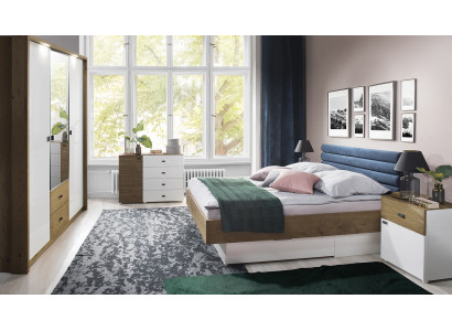 Bedroom set bed 2 nightstands classic bed frame design furniture 3-piece set