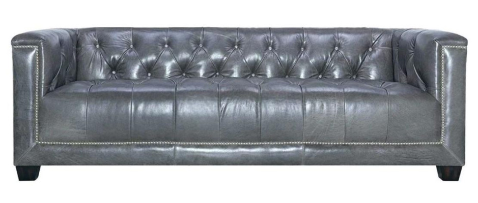 Brown three-seater leather Chesterfield living room modern design couches sofa new
