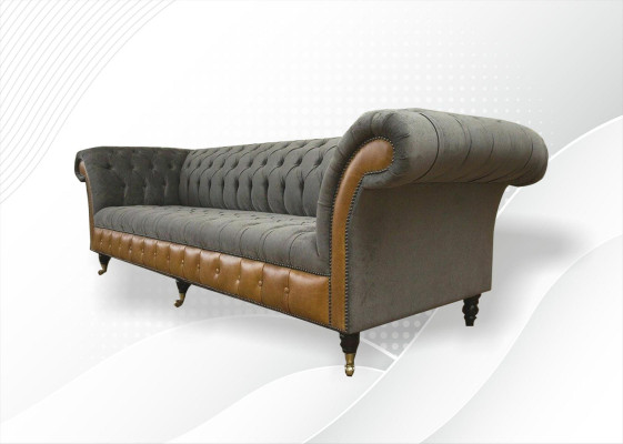 xxl Chesterfield Sofas Upholstered Design Luxury Sofa 4-Seater Leather Couches