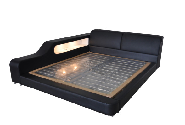 Design Bed XXL Big Beds Leather Hotel 180x200 Multifunction Shelf USB Upholstered