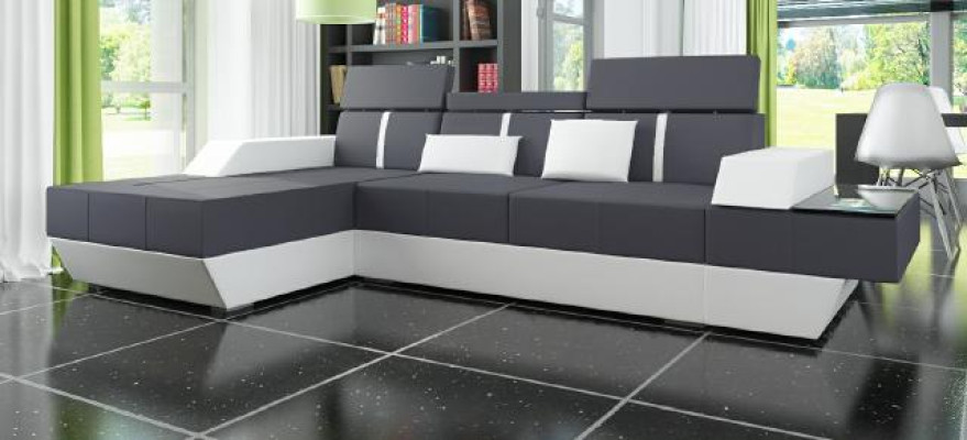 Leather sofa living area couch sofa corner sofa with USB, leather couch upholstered corner