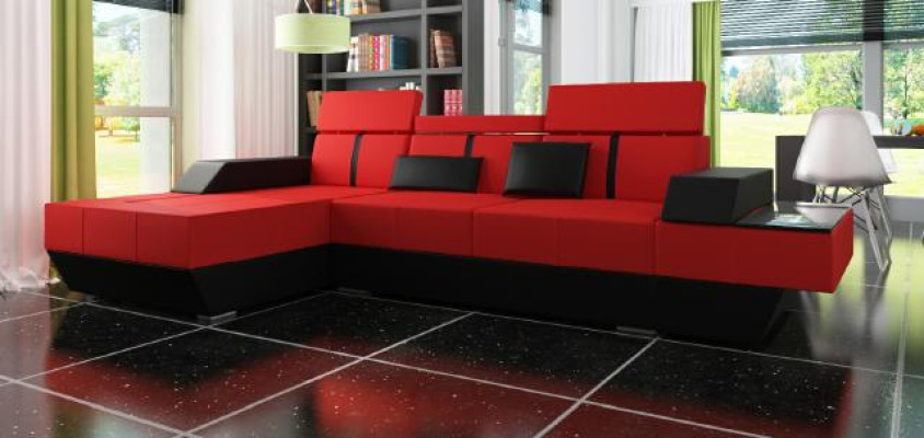 Leather sofa living area couch sofa corner sofa with USB, leather couch upholstered corner