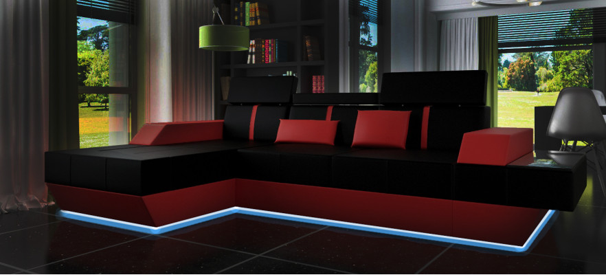 Leather sofa living area couch sofa corner sofa with USB, leather couch upholstered corner