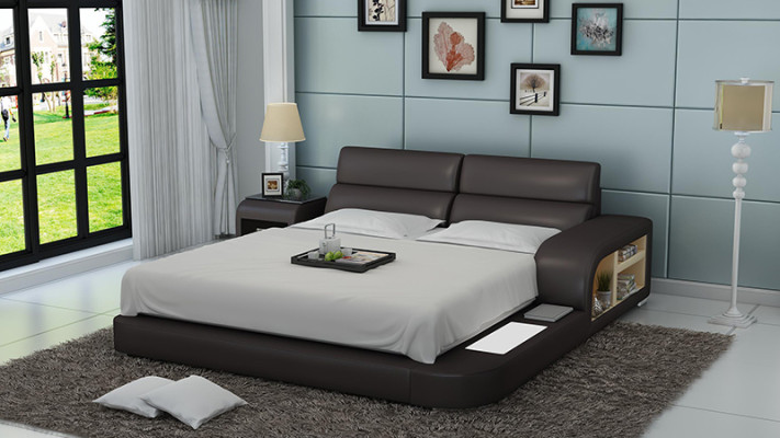 Bed USB Upholstered Bed Luxury Bed Double Bed Marital Bed Beds 200x220cm LB8805 New