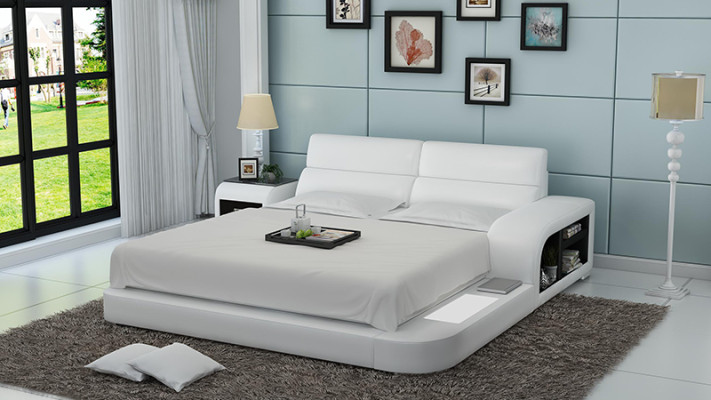 Bed USB Upholstered Bed Luxury Bed Double Bed Marital Bed Beds 200x220cm LB8805 New