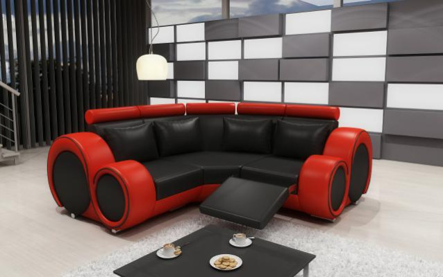 Corner sofa Couch BERX Upholstered Living Area Leather Corner Sofas Suite L Shape